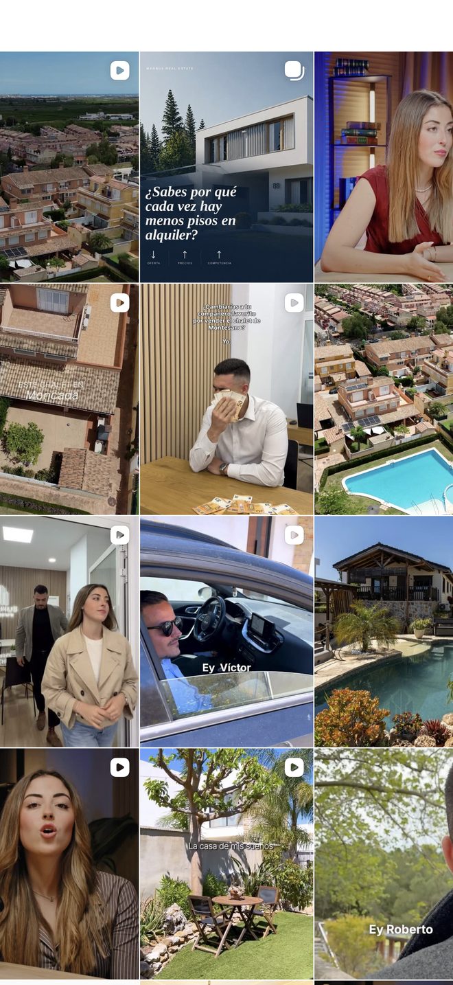 Feed de Instagram de Magnus Real Estate (inmobiliaria) diseñado por Blum Studio